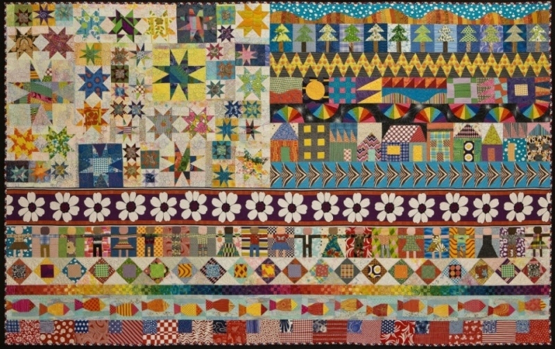 Colors Unfurled aka If Betsy Ross Had My Stash 77H x 126W 2009 $15,000